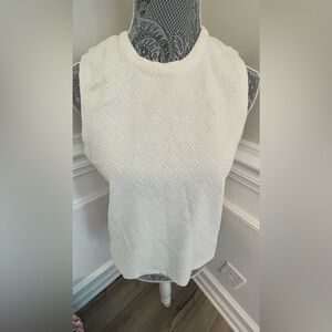 Anthropologie 9-H15 Stcl Womens Cream Sleeveless Textured Blouse Size S New